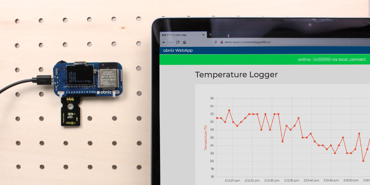 obniz Boardと温度センサーでリアルタイムな温度グラフ